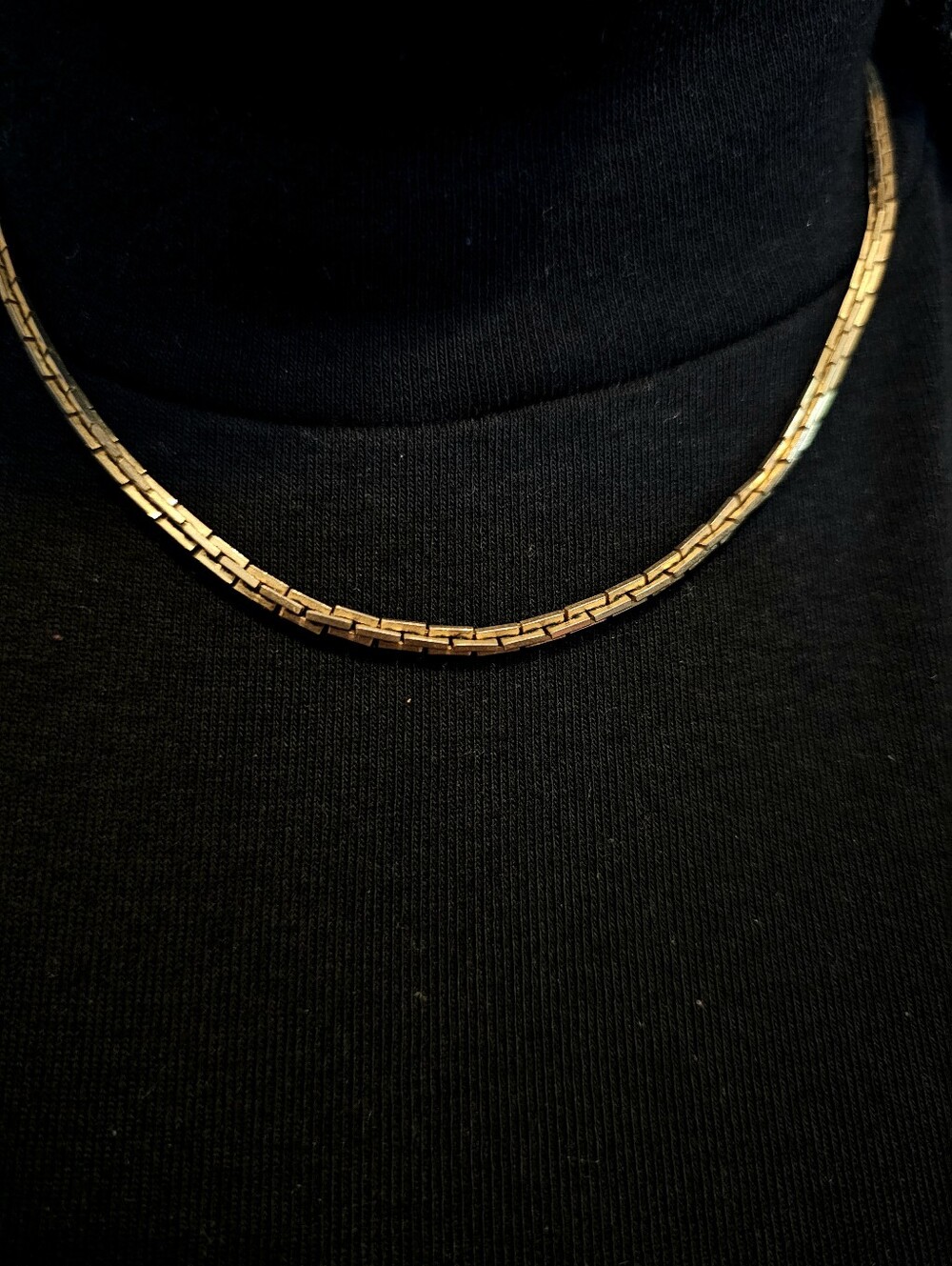 Vintage Gold Box-Link Chain Necklace